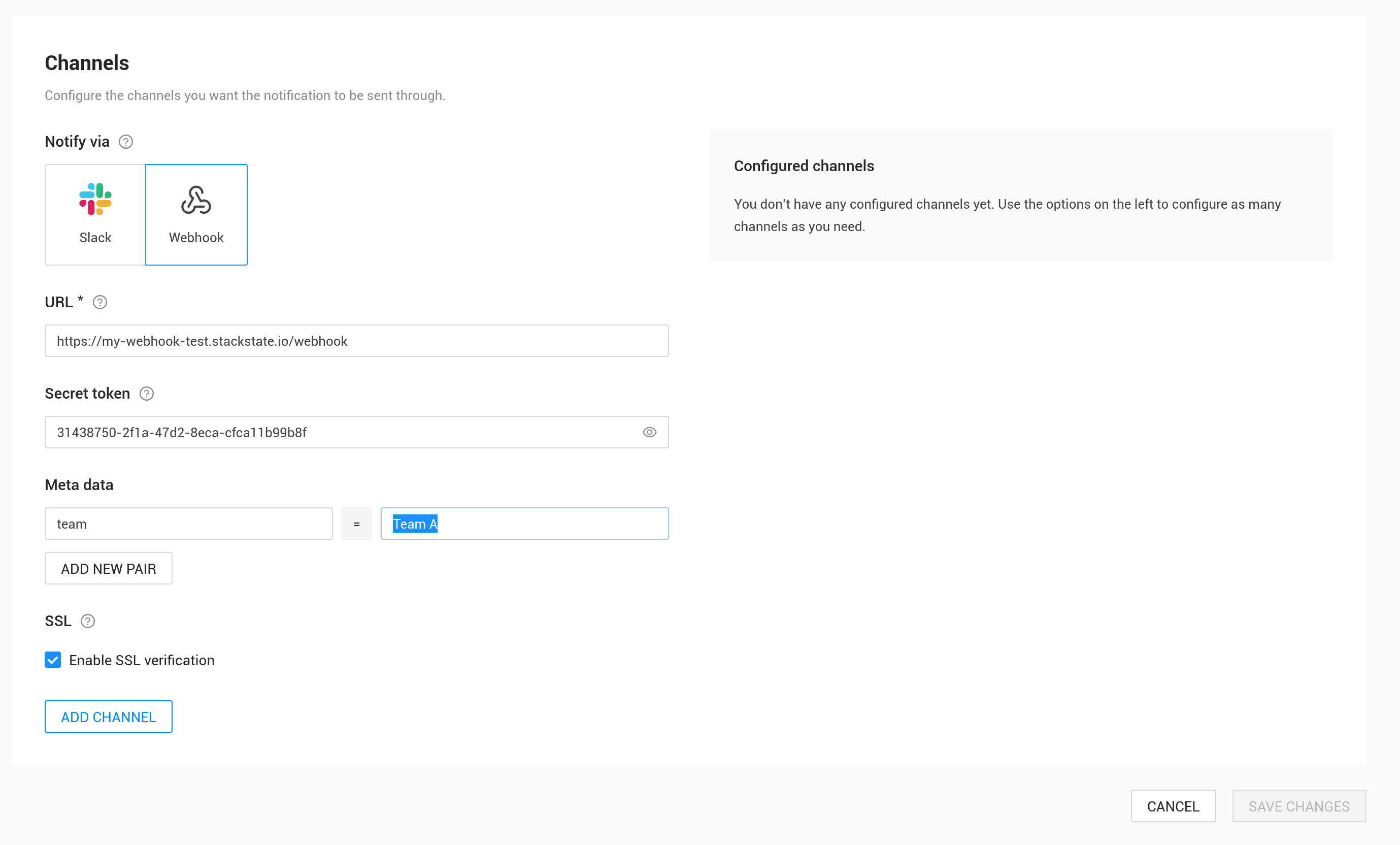 Configure a webhook